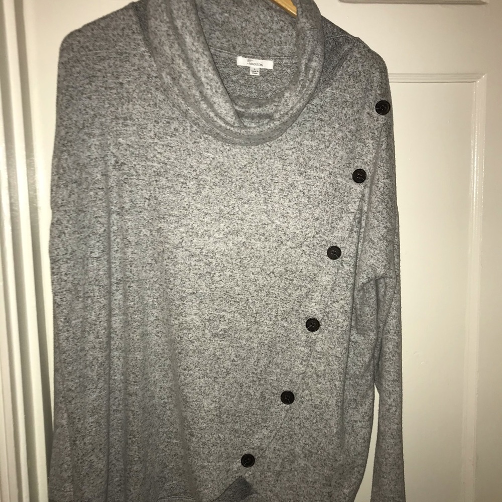 Grey Button Sweater